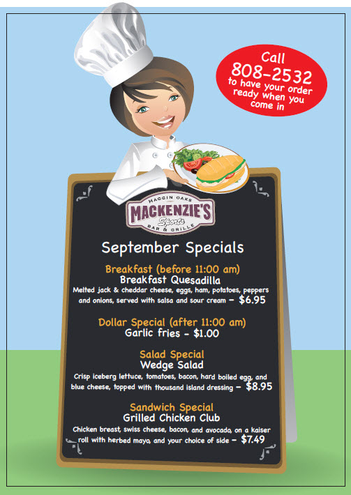 September Restaurant and Food Specials in MacKenzie's Sports Bar ...