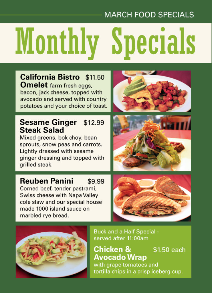MacKenzie's March Food Specials are HERE! - Haggin Oaks