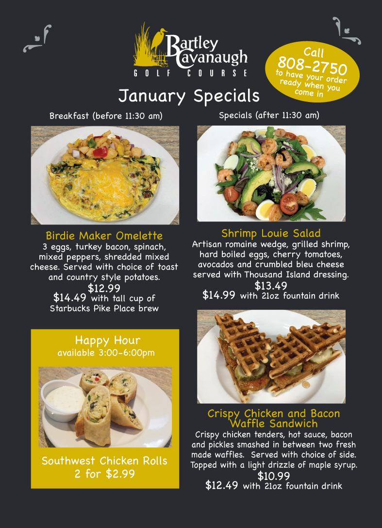 New Scrumptious Food Specials at the Cafe at Bartley Cavanaugh - Haggin Oaks