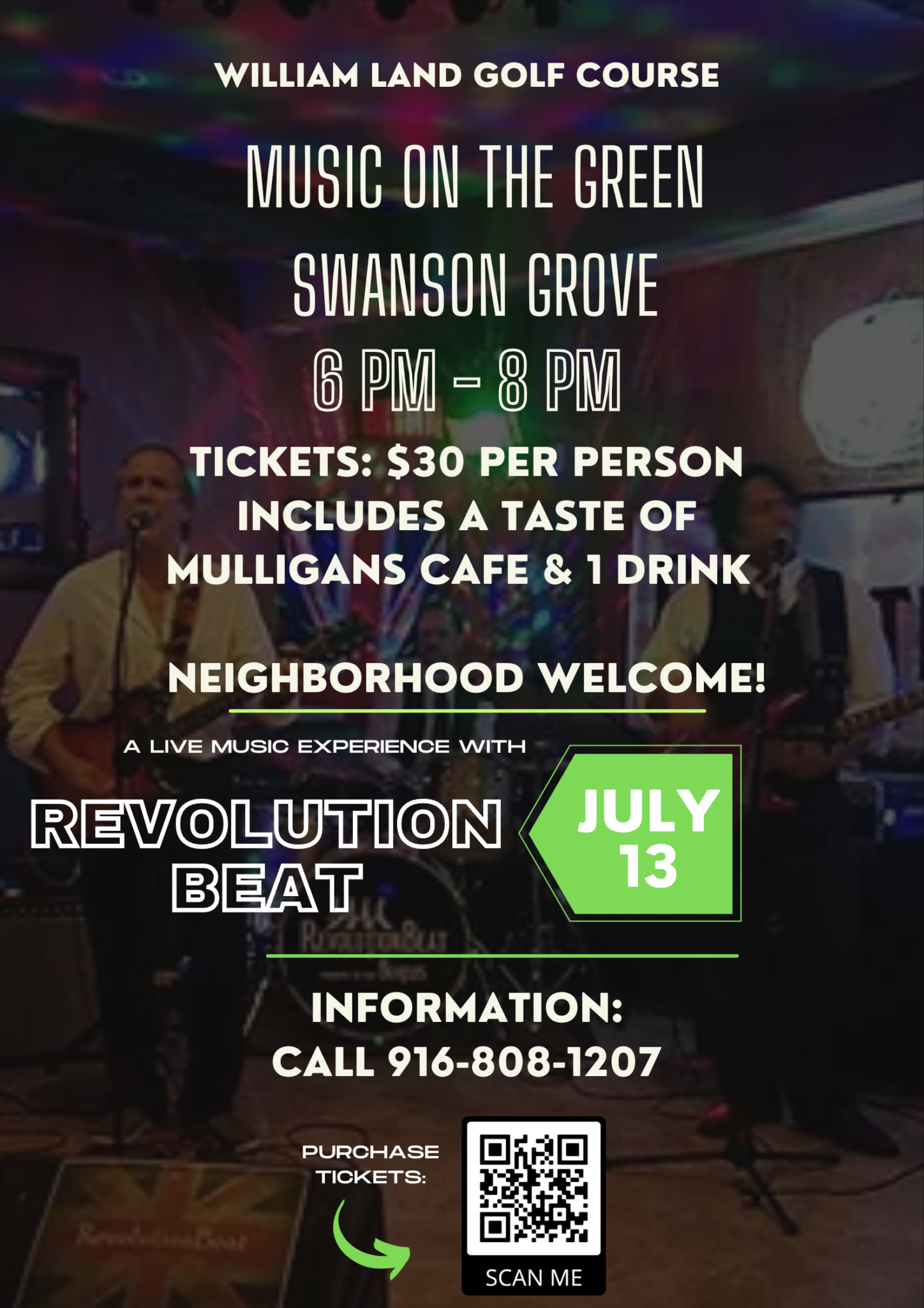 Revolution Beat Performing at Music on the Green Haggin Oaks