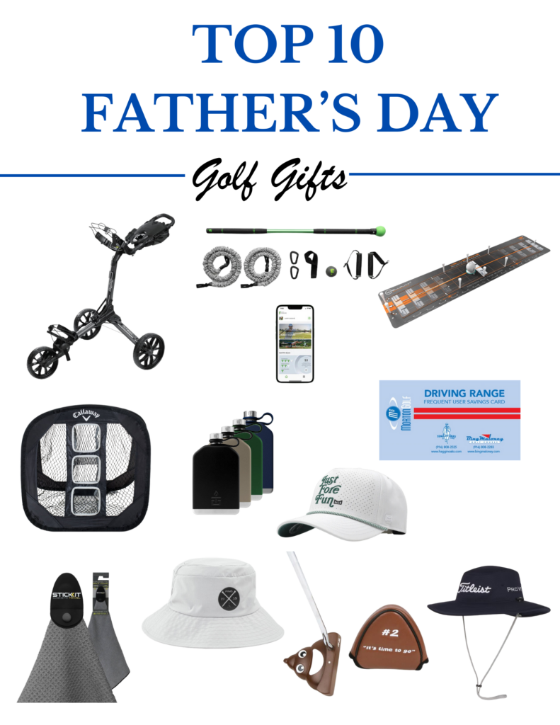 Top 10 Father's Day Golf Gifts on white background