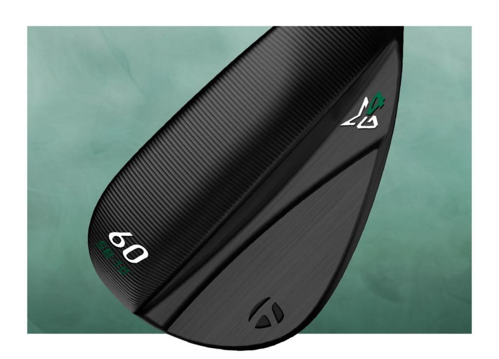 Top down view of black wedge against green background