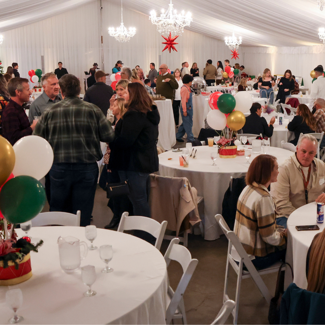 Christmas Party Guests in Pavilion tent