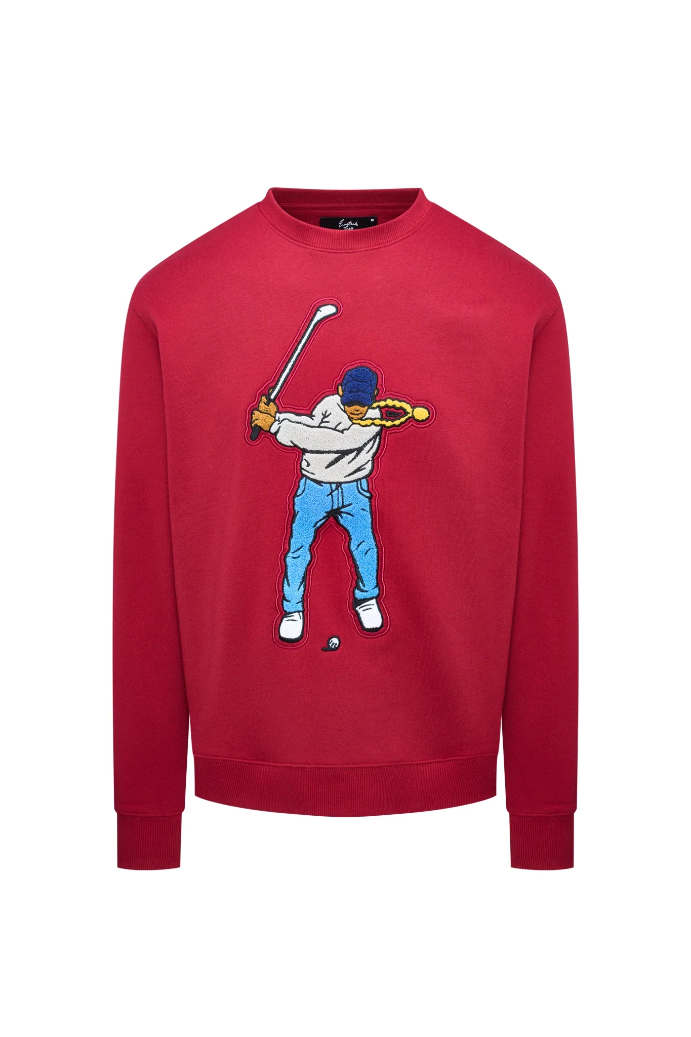 Red sweatshirt with swingman on front