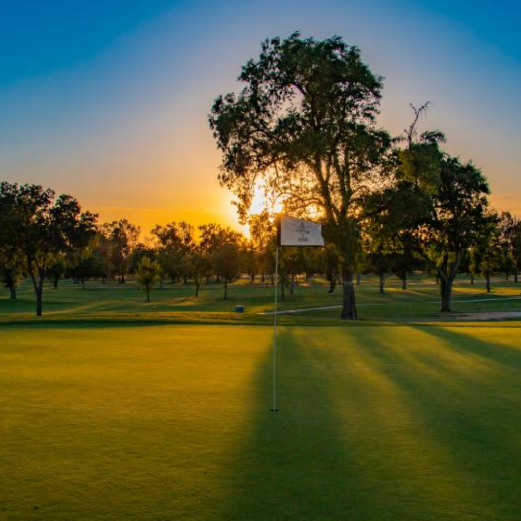 Golf Course Green at Sunset