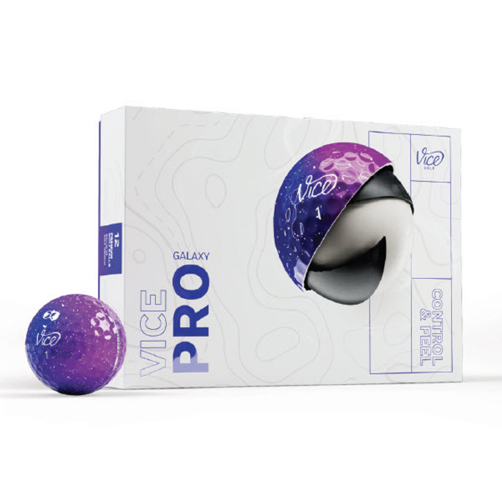 White Golf Ball Box with Purple Golf Ball on Front